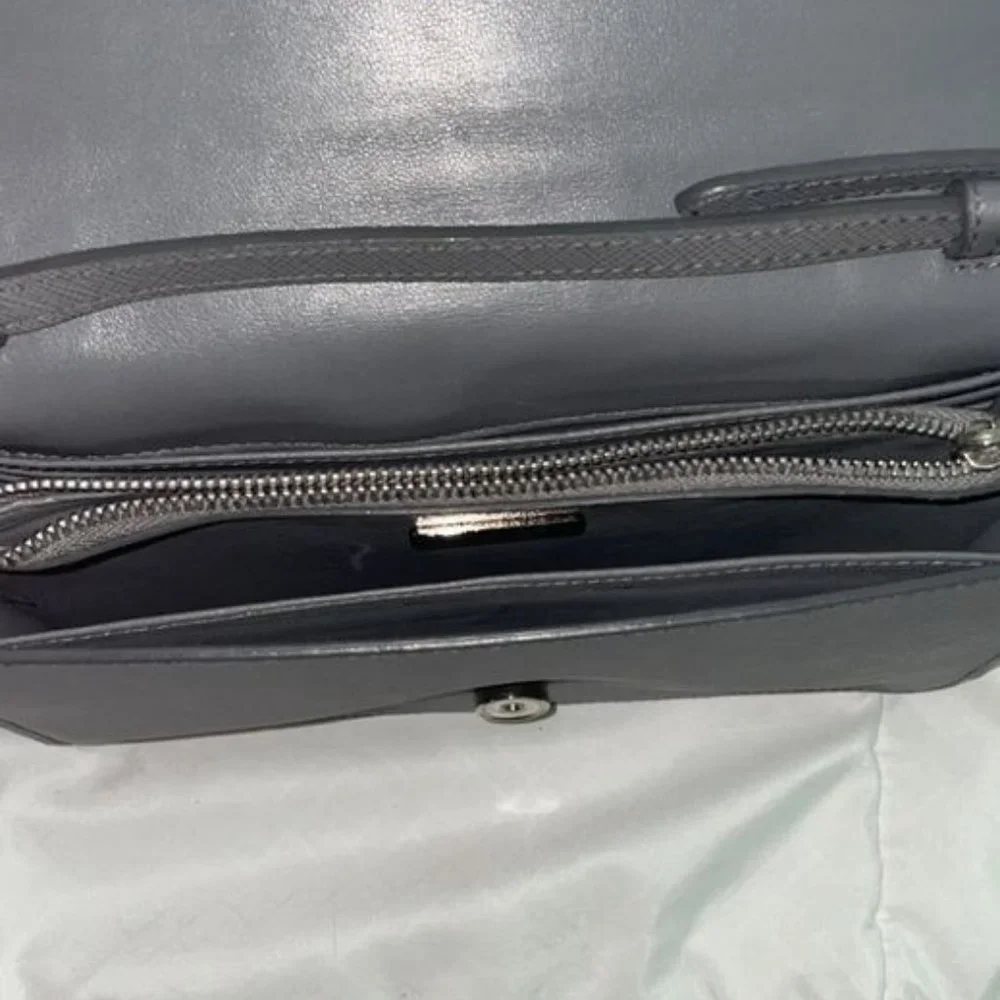 Prada Mini Strap Gray Saffiano Leather Cross Body Bag - Picture 2 of 4